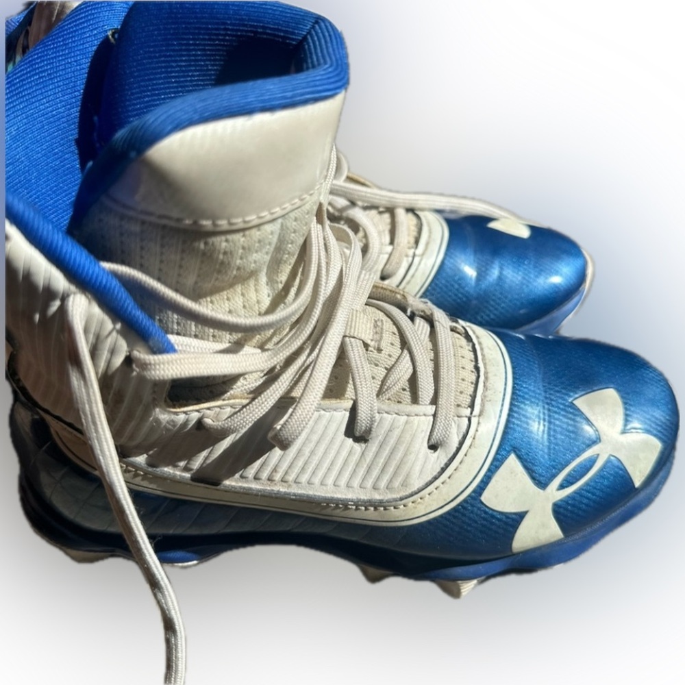 Under Armour Youth Football Cleats - Blue and White